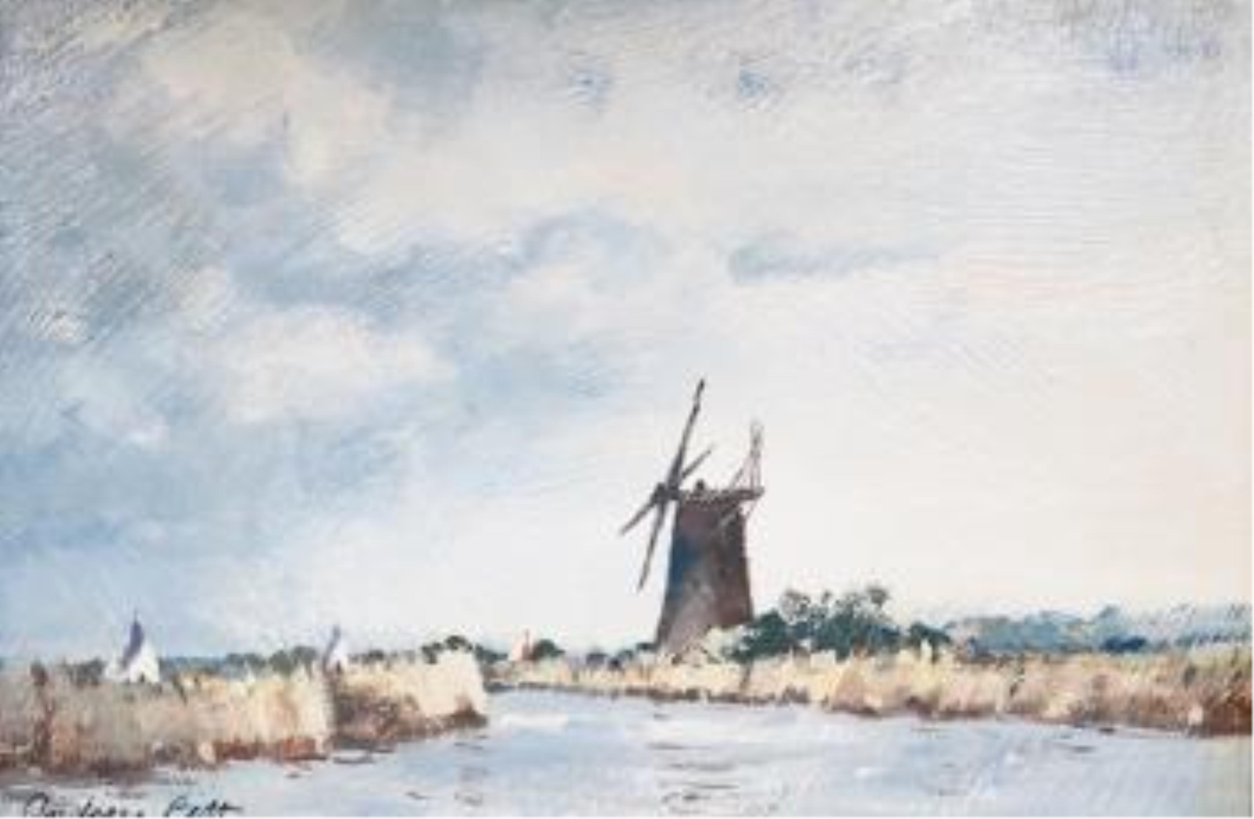 Andrew Pitt, pair oils on board, Norfolk scenes including ‘On the Broads’, signed 15.5cm x 23cm. Condition - good